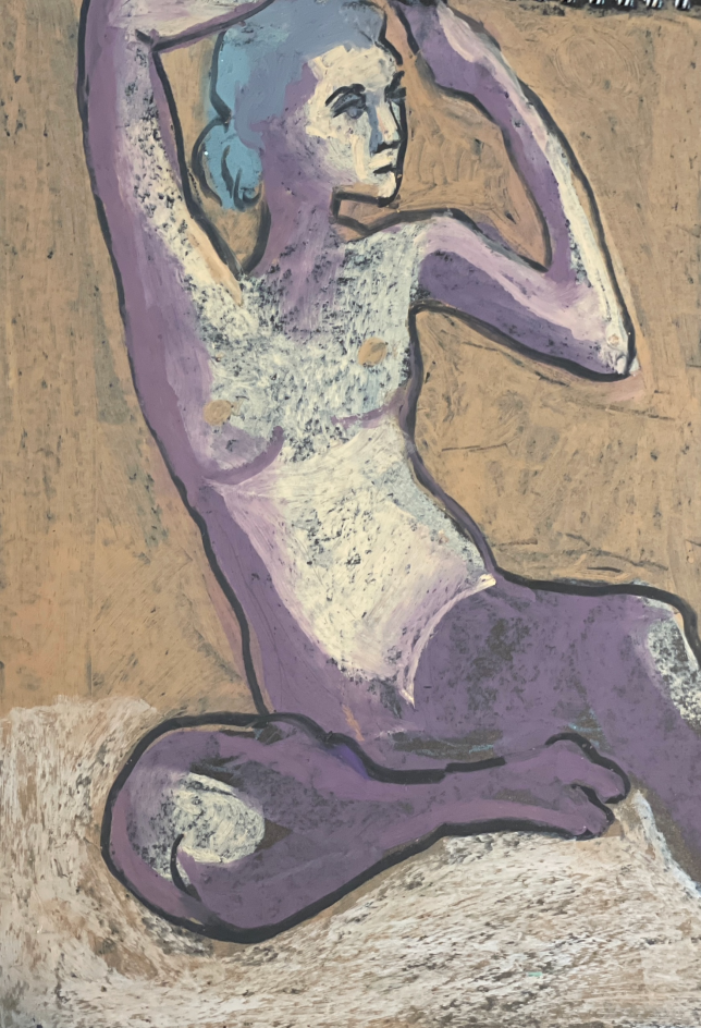 Painting for sale online - Girl in purple tones