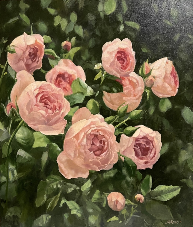 Painting for sale online - Roses in the garden