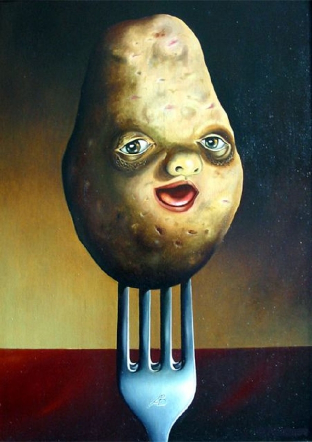 Painting for sale online - The Potato Elf (Weld or fry?)