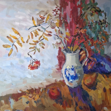 Painting for sale online - Autumn Still Life with Rowan