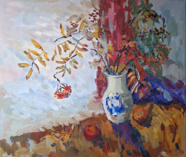 Painting for sale online - Autumn Still Life with Rowan