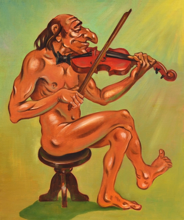 Painting for sale online - Fiddler, grotesque