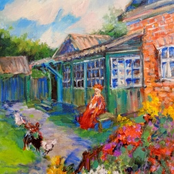 Painting for sale online - Black rooster