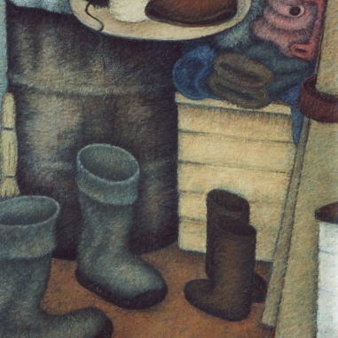 Painting for sale online - House interior in Medvezhye 