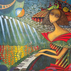 Painting for sale online - Lady pianist 