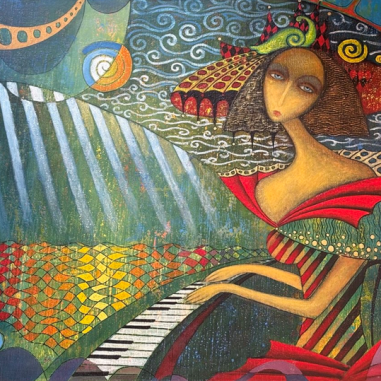Painting for sale online - Lady pianist 