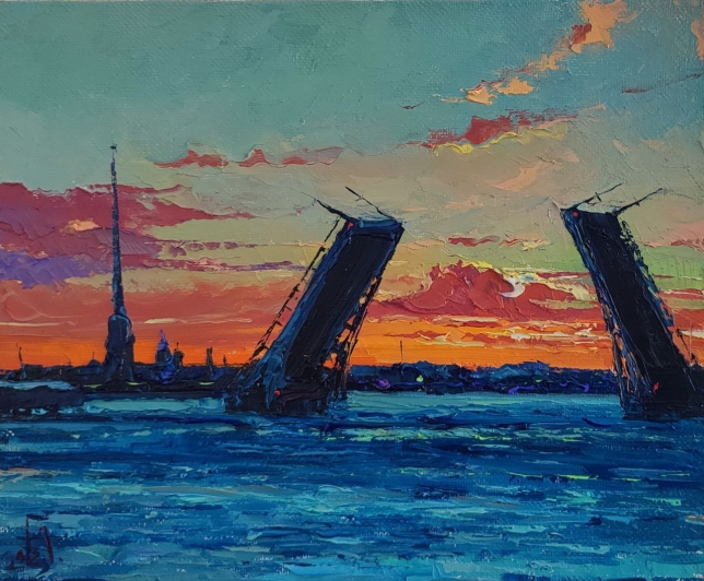 Painting for sale online - Weather change in St Petersburg