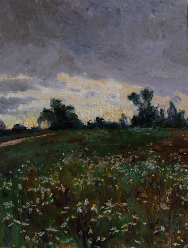 Painting for sale online - Study with a Field of Chamomiles