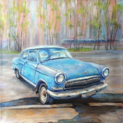 Painting for sale online - Spring in retro style