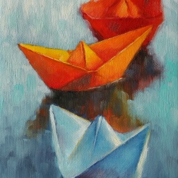 Painting for sale online - Paper boats