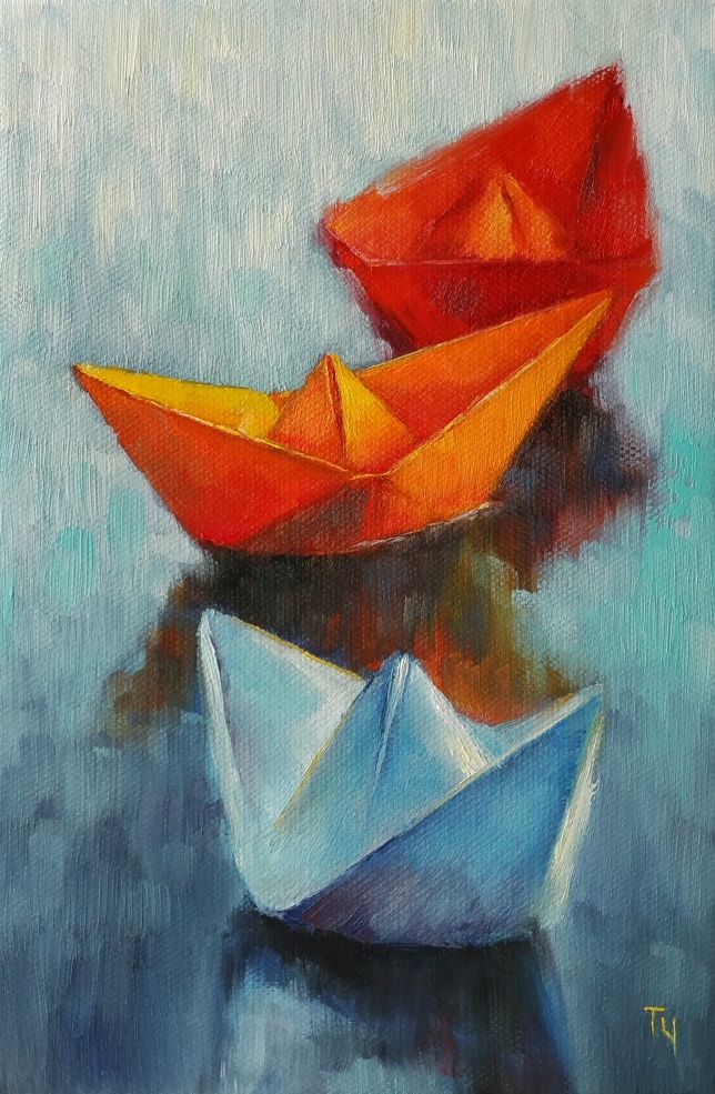 Painting for sale online - Paper boats