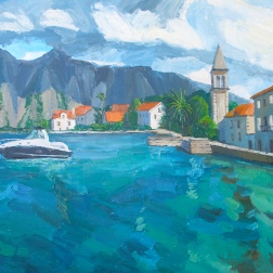 Painting for sale online - Montenegro Bay of Kotor
