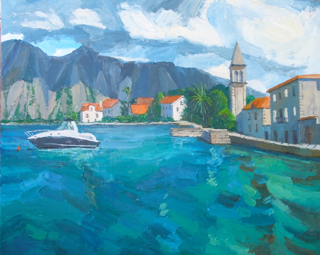 Painting for sale online - Montenegro Bay of Kotor