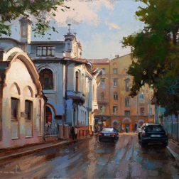 Painting for sale online - After a little rain on Thursday. Skaryatinsky lane.
