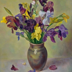 Painting for sale online - Irises in a vase