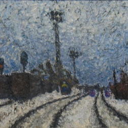 Painting for sale online - Railway in Sviblovo 