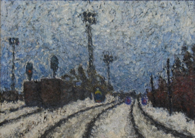 Painting for sale online - Railway in Sviblovo 