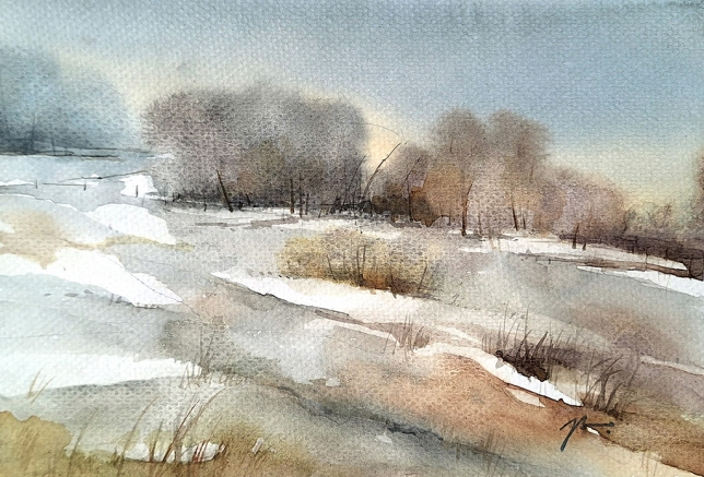 Painting for sale online - Spring snow
