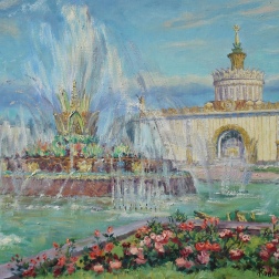 Painting for sale online - VDNKh Stone Flower Fountain