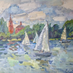 Painting for sale online - Yacht club in Kosino