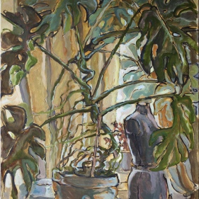 Painting for sale online - Monstera and mannequin
