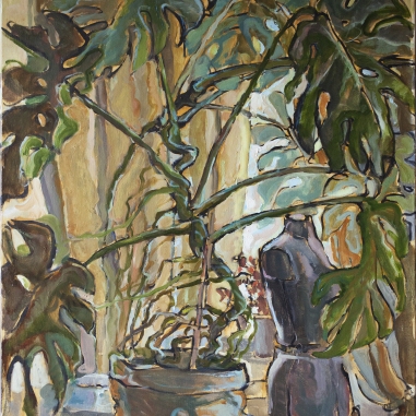 Painting for sale online - Monstera and mannequin