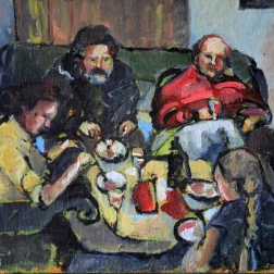 Painting for sale online - Dinner at a small table