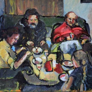 Painting for sale online - Dinner at a small table