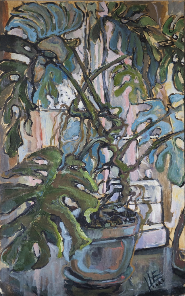 Painting for sale online - Сold monstera