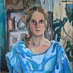 Painting for sale online - Blue satin