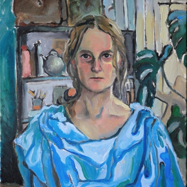 Painting for sale online - Blue satin