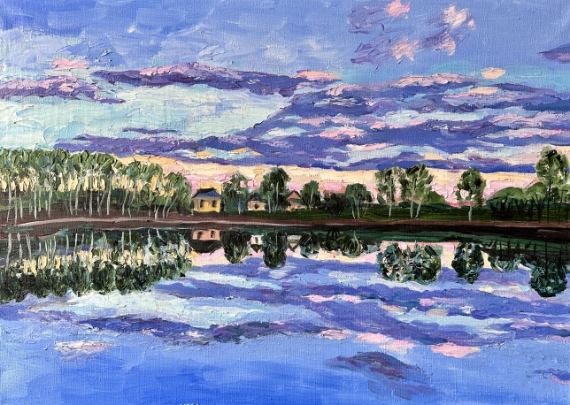 Painting for sale online - Evening Upper Pond