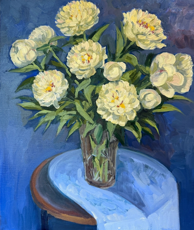 Painting for sale online - White peonies
