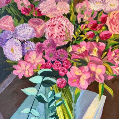 Painting for sale online - Pink bouquet