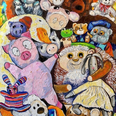 Painting for sale online - Tired toys are sleeping