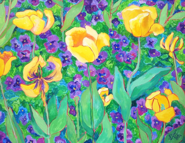 Painting for sale online - Blooming Prague 2