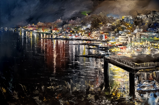Painting for sale online - Somewhere in the world 7 (black night)