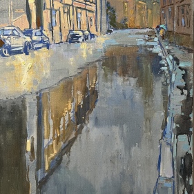 Painting for sale online - Poetry of the city after the rain