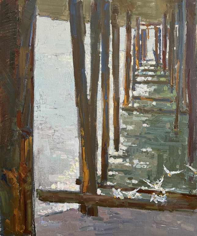 Painting for sale online - Bird splashes