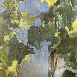 Painting for sale online - The sun is spotted through the grape leaves