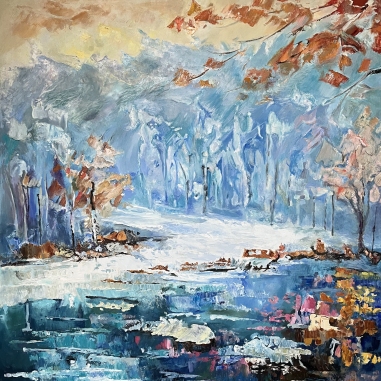 Painting for sale online - Spring landscape in the impressionist style