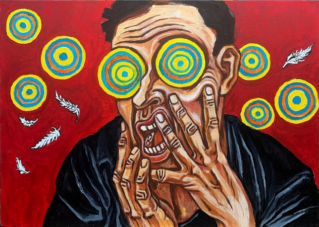 Painting for sale online - SELFPORTRAIT WITH CIRCLES