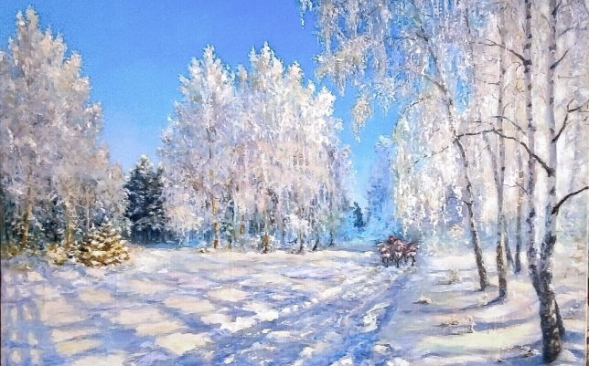 Painting for sale online - Winter road