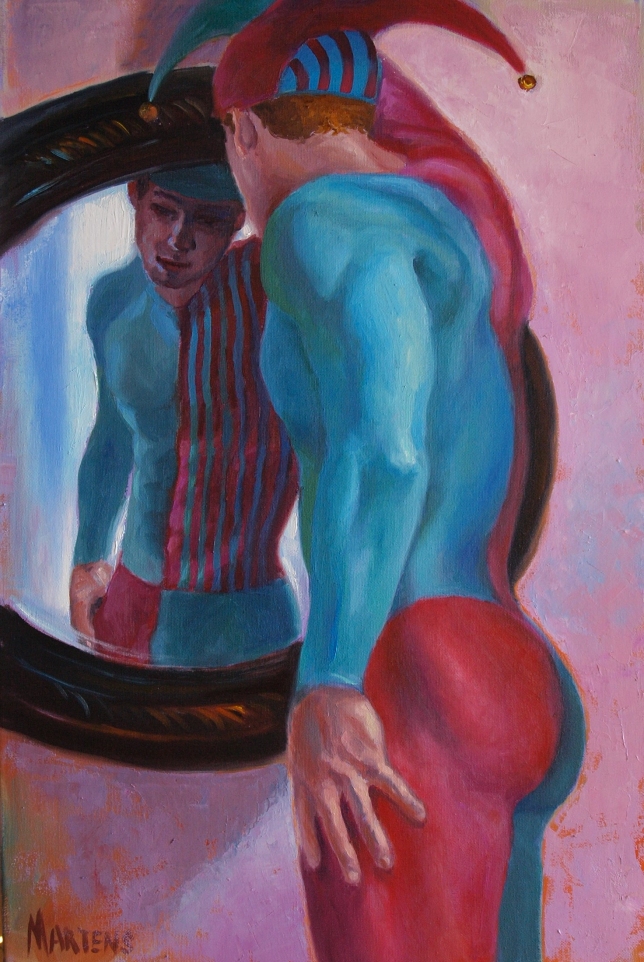 Painting for sale online - Harlequin at the mirror