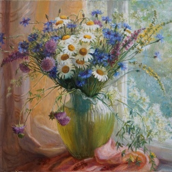 Painting for sale online - A bouquet on the window