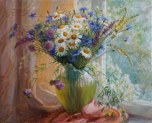 Painting for sale online - A bouquet on the window