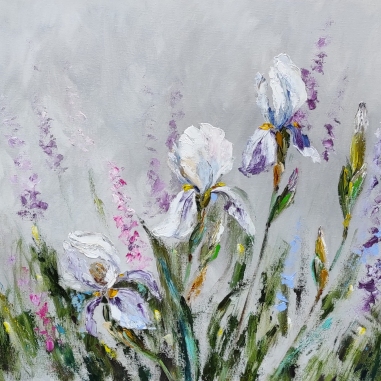 Painting for sale online - Irises original oil painting on canvas 