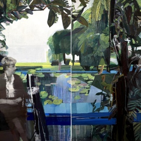 Painting for sale online - Pond with water lilies, Diptych