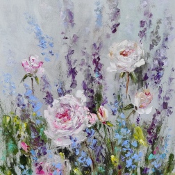 Painting for sale online - Roses and salvia 