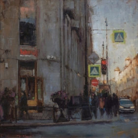 Painting for sale online - At the theater box office